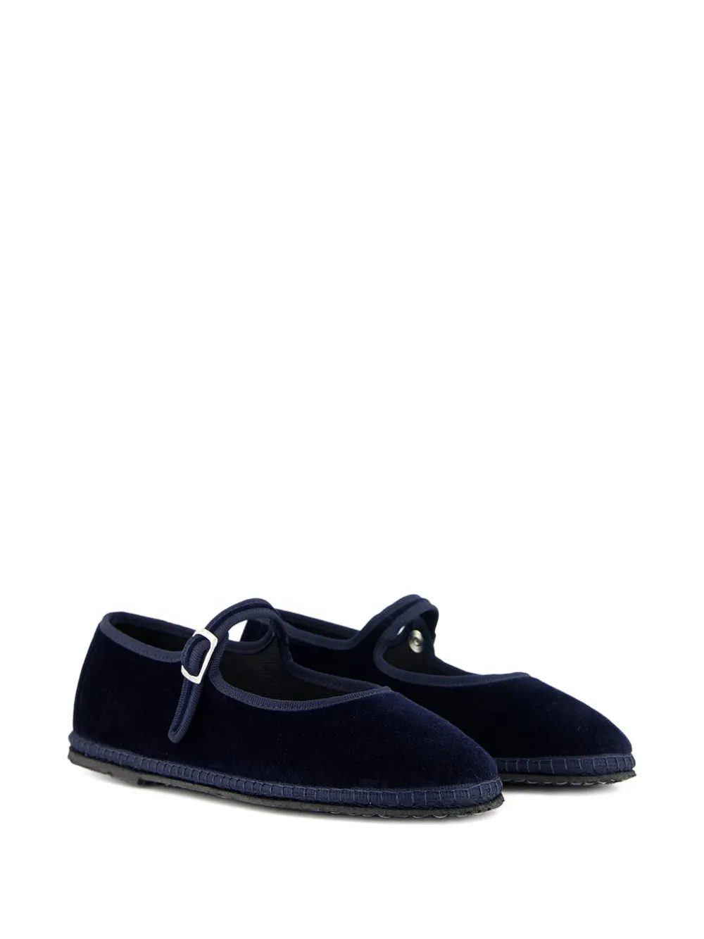 Piedaterre Grace Velvet Ballet Flats In Blue