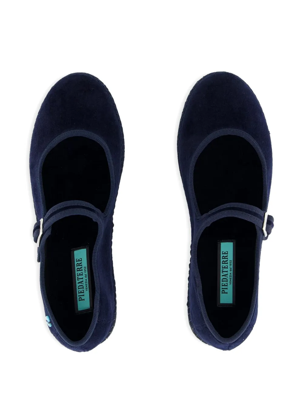 Piedaterre Grace Velvet Ballet Flats In Blue