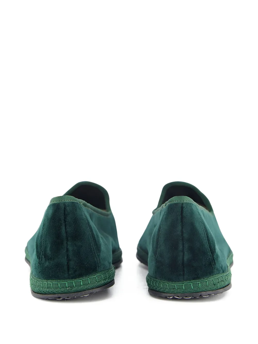 PIEDATERRE Modigliani velvet flat loafers Green