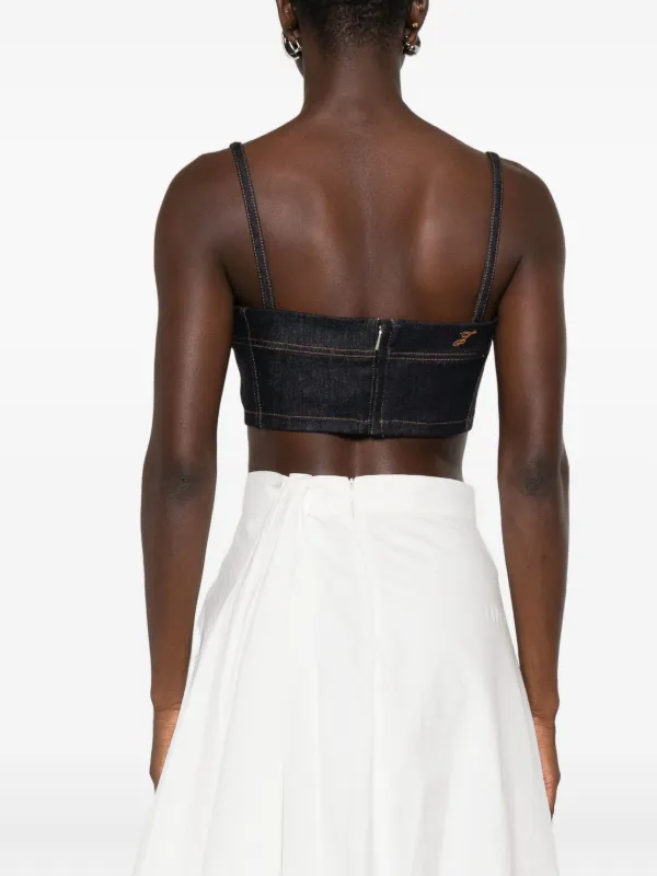 jacquemus トップス Jacquemus Denim Cropped Top | Blue | FARFETCH