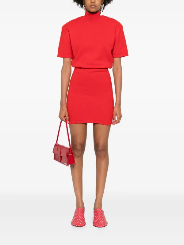 Jacquemus The Castagna Knit Mini Dress | Red | FARFETCH