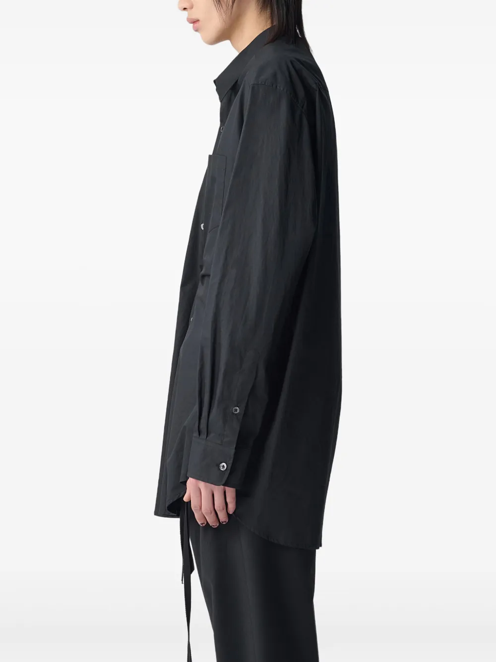 Ann Demeulemeester Popeline katoenen overhemd Zwart