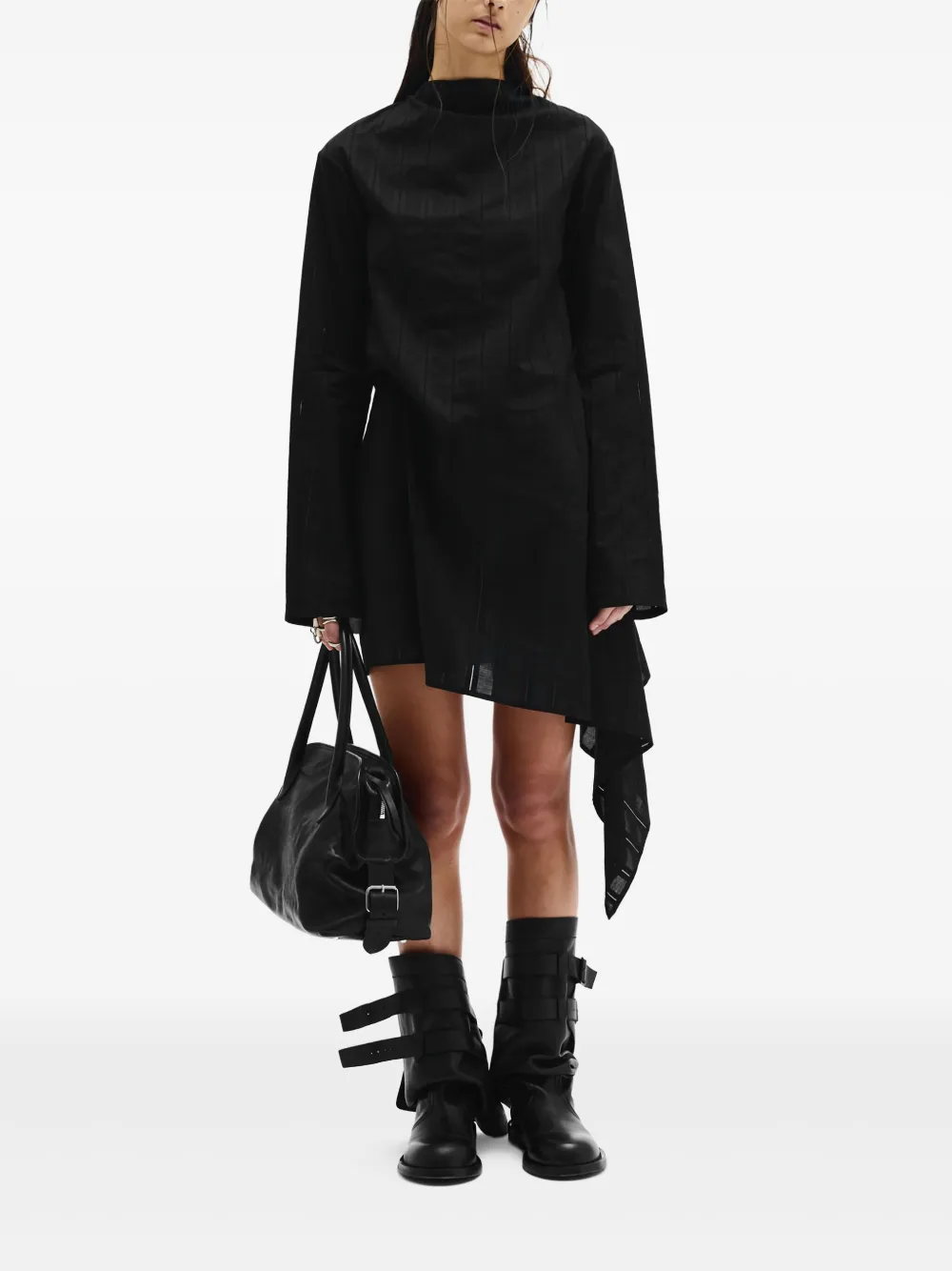 Ann Demeulemeester Halvi gedrapeerde blousejurk - Zwart