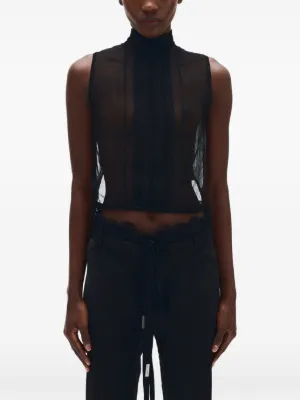 トップス Ann Demeulemeester mesh vest ANN DEMEULEMEESTER - SS14 Button up vest with a mesh back
