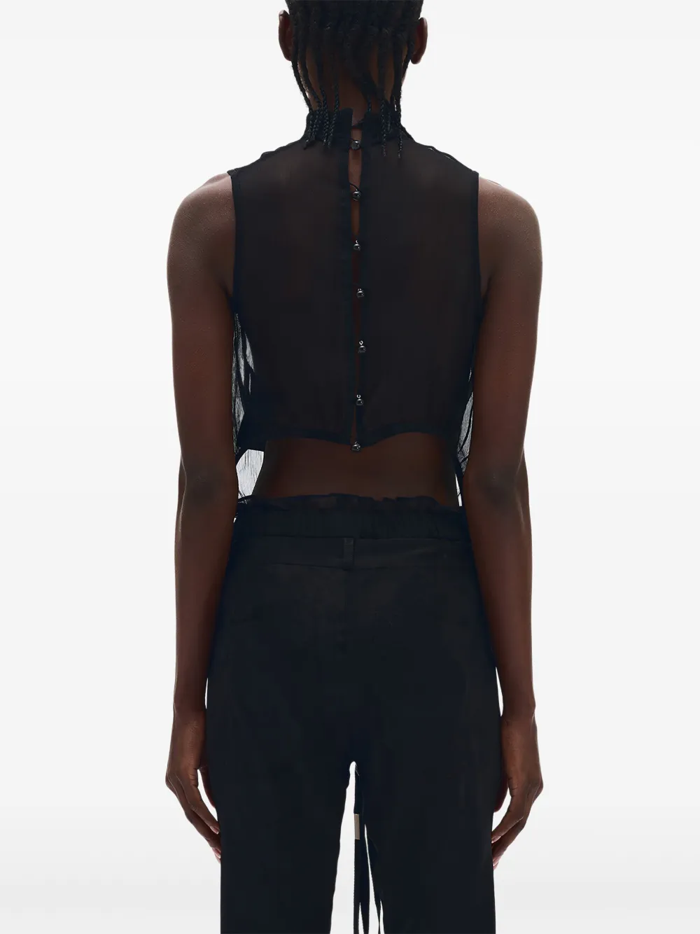 Ann Demeulemeester Hilju cropped top Zwart