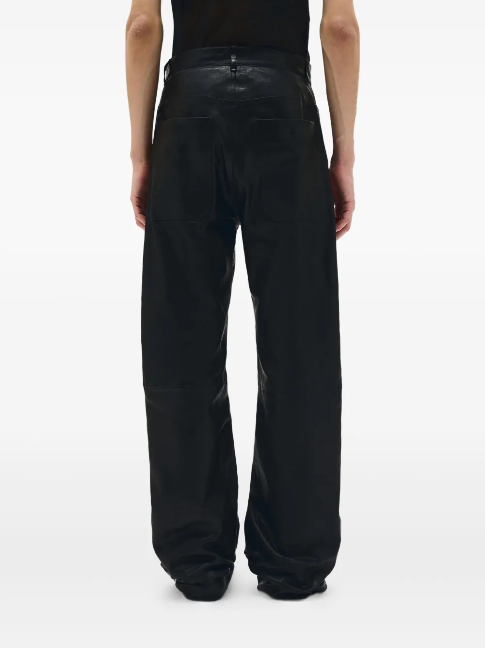 Ann Demeulemeester Leren broek Zwart