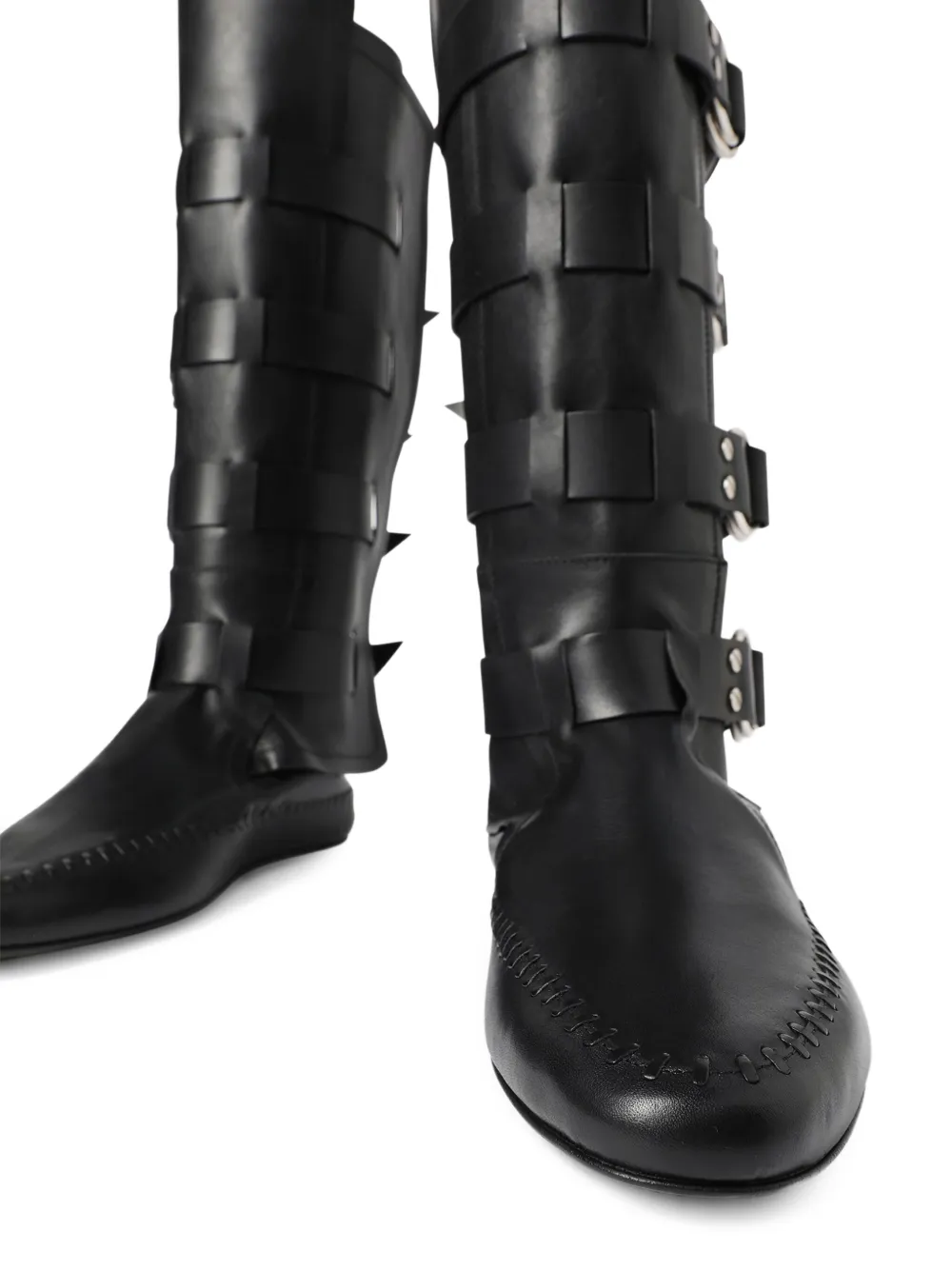 Ann Demeulemeester Siver biker boots Black
