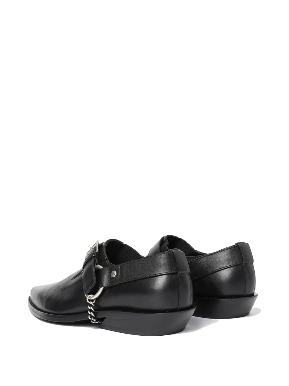 Ann Demeulemeester Pointy buckle-detail leather monk shoes - Zwart