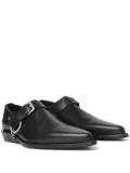 Ann Demeulemeester Pointy buckle-detail leather monk shoes - Black