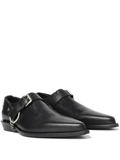 Ann Demeulemeester Pointy buckle-detail leather monk shoes