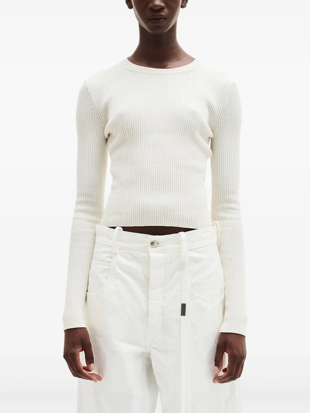 Ann Demeulemeester Kati cropped trui Wit