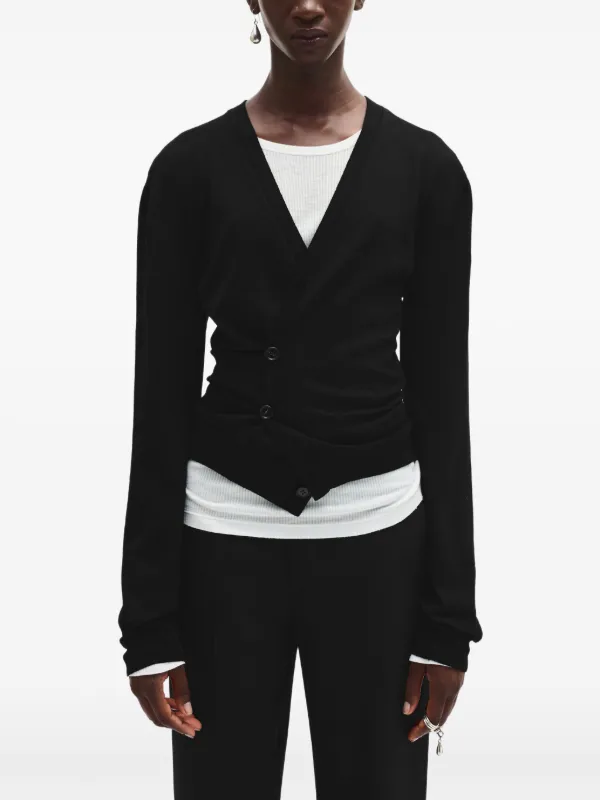 Ann Demeulemeester ウール カーディガン | ブラック | FARFETCH JP