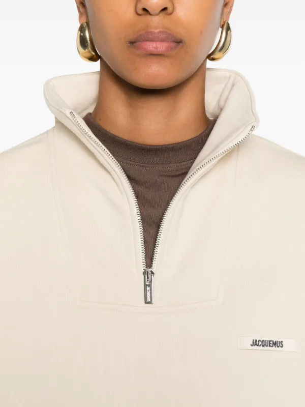 スウェット・トレーナー JACQUEMUS ZIP SWEATSHIRT LE CAMIONNEUR GROS GRAIN Jacquemus Le Camionneur Gros Grain Sweatshirt | Neutrals