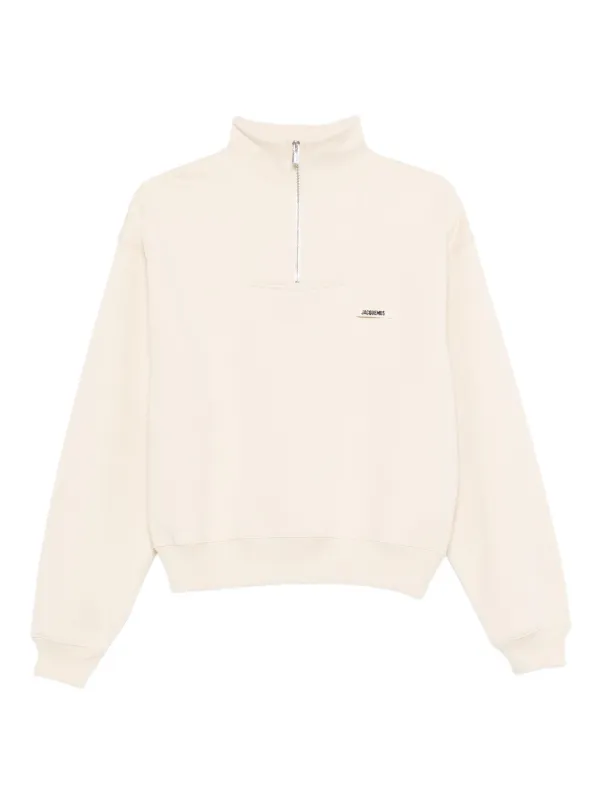 スウェット・トレーナー JACQUEMUS ZIP SWEATSHIRT LE CAMIONNEUR GROS GRAIN Jacquemus Le Camionneur Gros Grain Sweatshirt | Neutrals