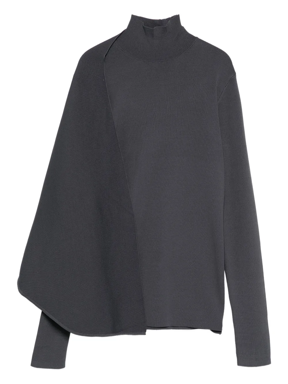 Entire Studios High-neck Wrap Sweater In Gray