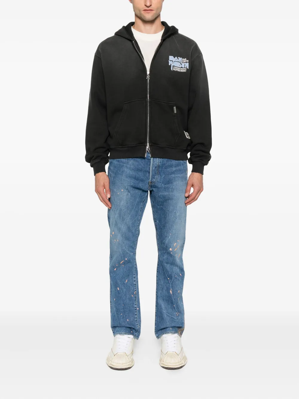 Represent x Iron Maiden Anniversary zip-up hoodie Zwart