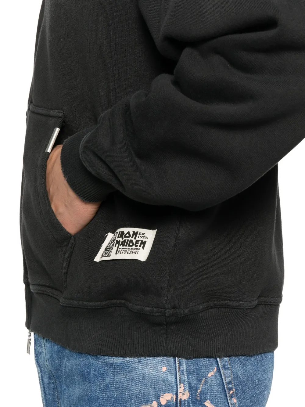 Represent x Iron Maiden Anniversary zip-up hoodie Zwart