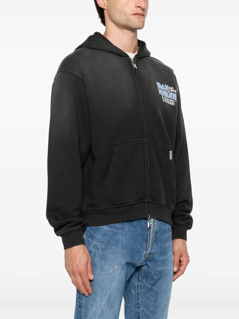Represent x Iron Maiden Anniversary zip-up hoodie Zwart