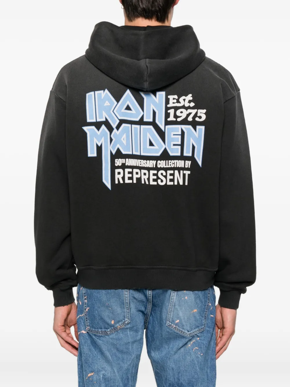 Represent x Iron Maiden Anniversary zip-up hoodie Zwart