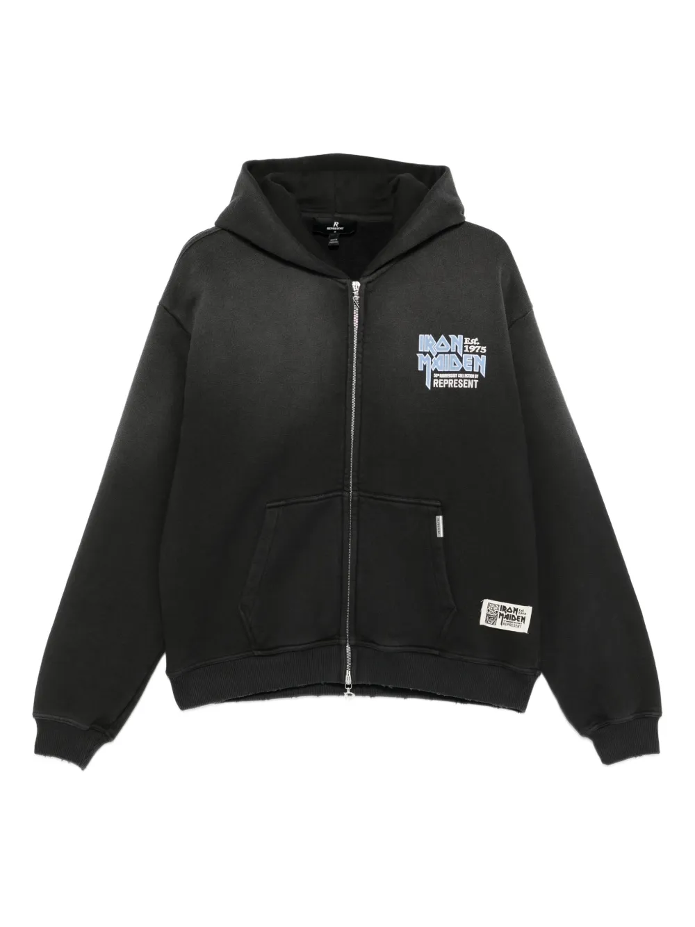 Represent x Iron Maiden Anniversary hoodie met rits Zwart