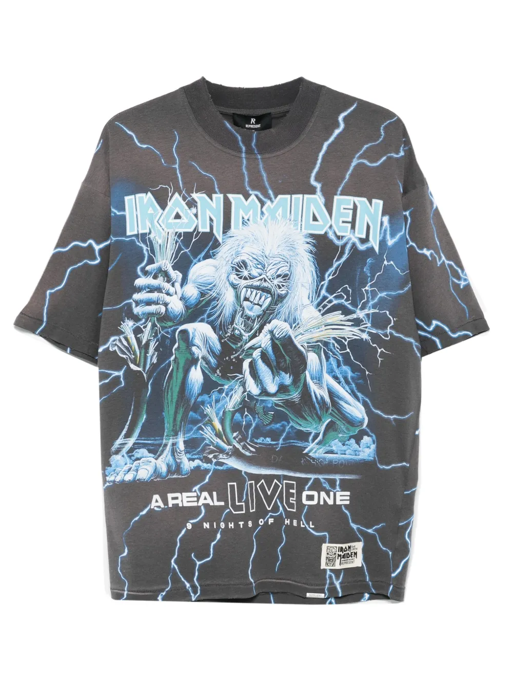 Represent Iron Maiden A Real Live One Tシャツ - グレー Represent Iron Maiden A Real Live One Tシャツ - グレー