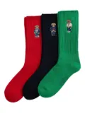 Polo Ralph Lauren Bear-motif socks (pack of three) - Green