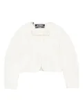Jacquemus cropped tweed jacket - White
