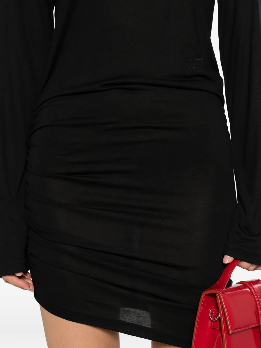 Jacquemus high-neck asymmetric dress Zwart
