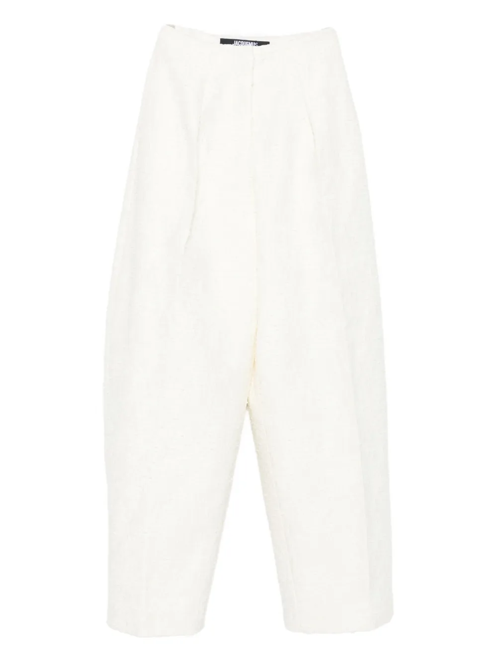 Jacquemus Le Curvo Tweed Trousers In White