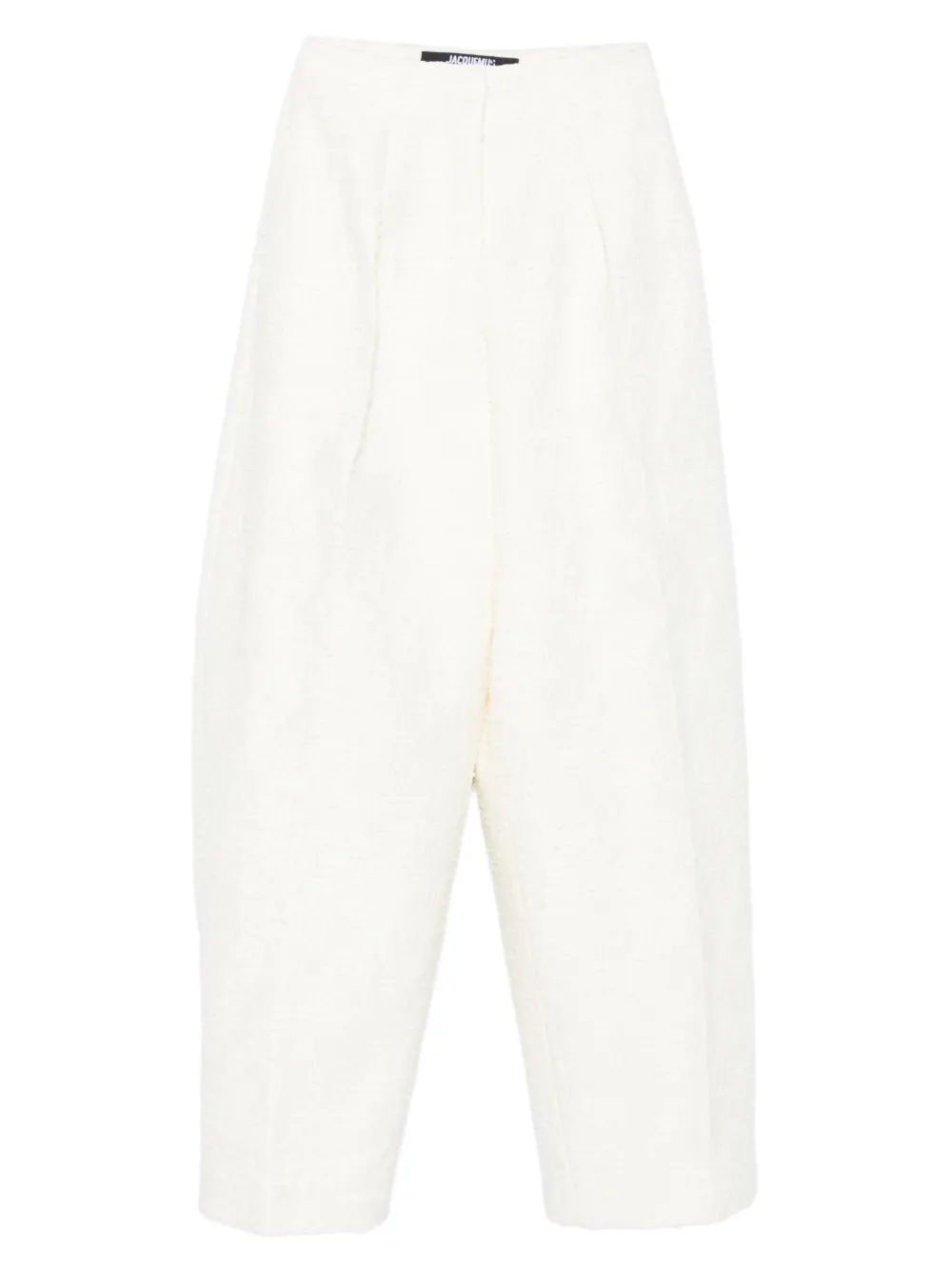 Jacquemus Le Curvo tweed broek Wit