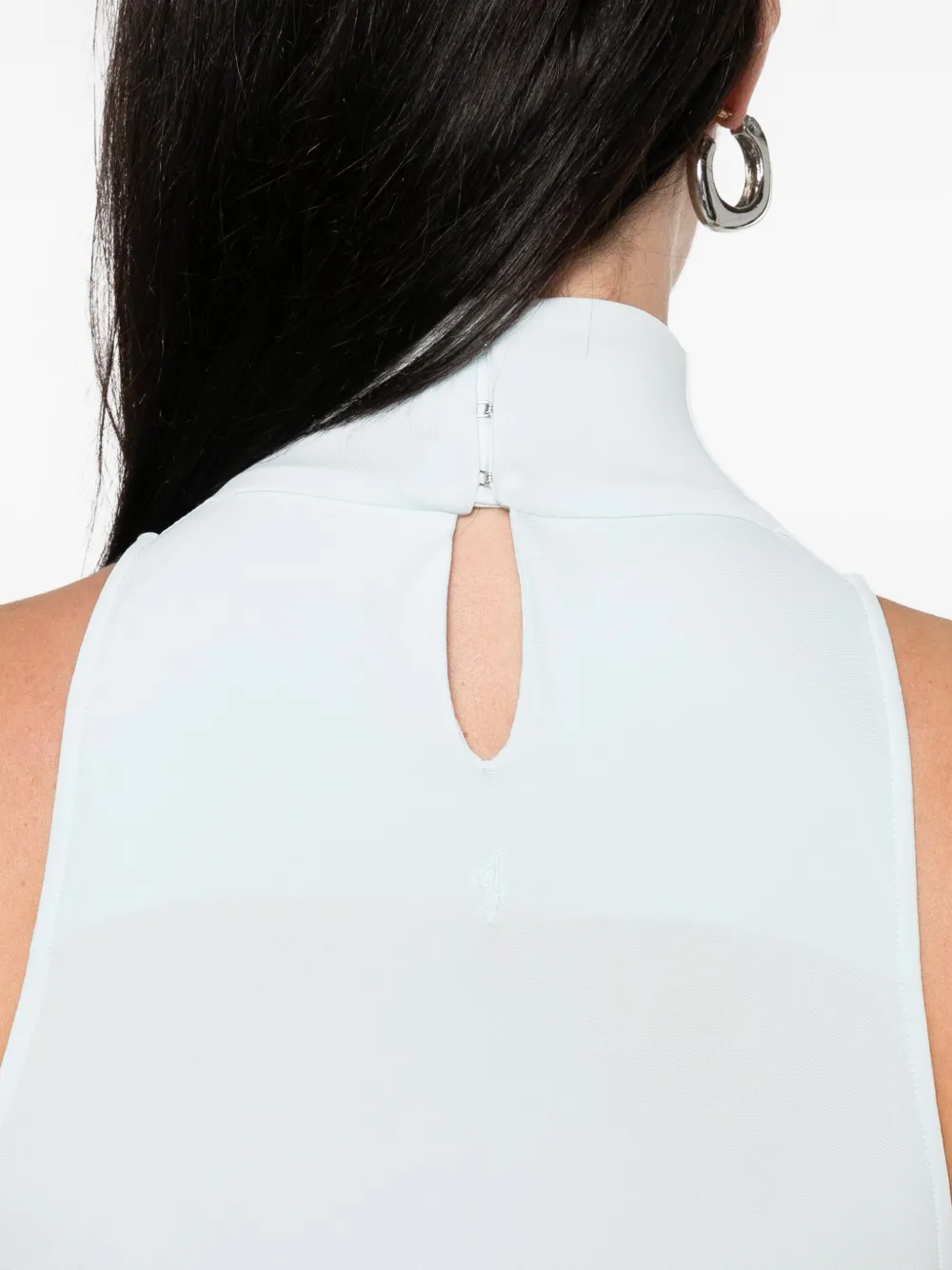 Jacquemus high-neck ruched dress Blauw