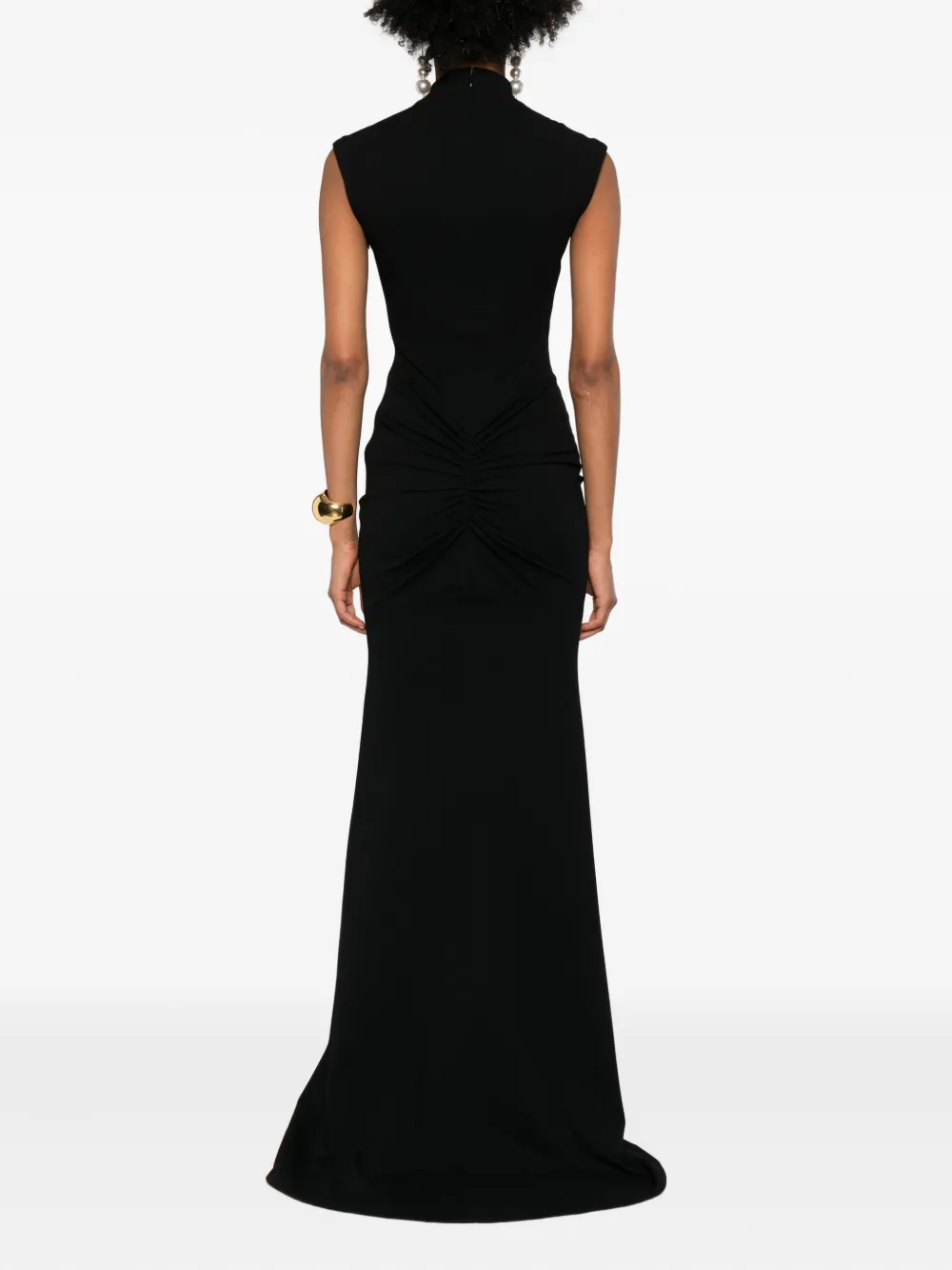 Jacquemus Womens Black La Robe Alba Cap-sleeves Stretch-woven Maxi Dress In Black