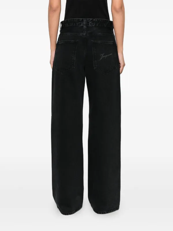 Jacquemus The Wide de-Nîmes Denim Jeans | Black | FARFETCH