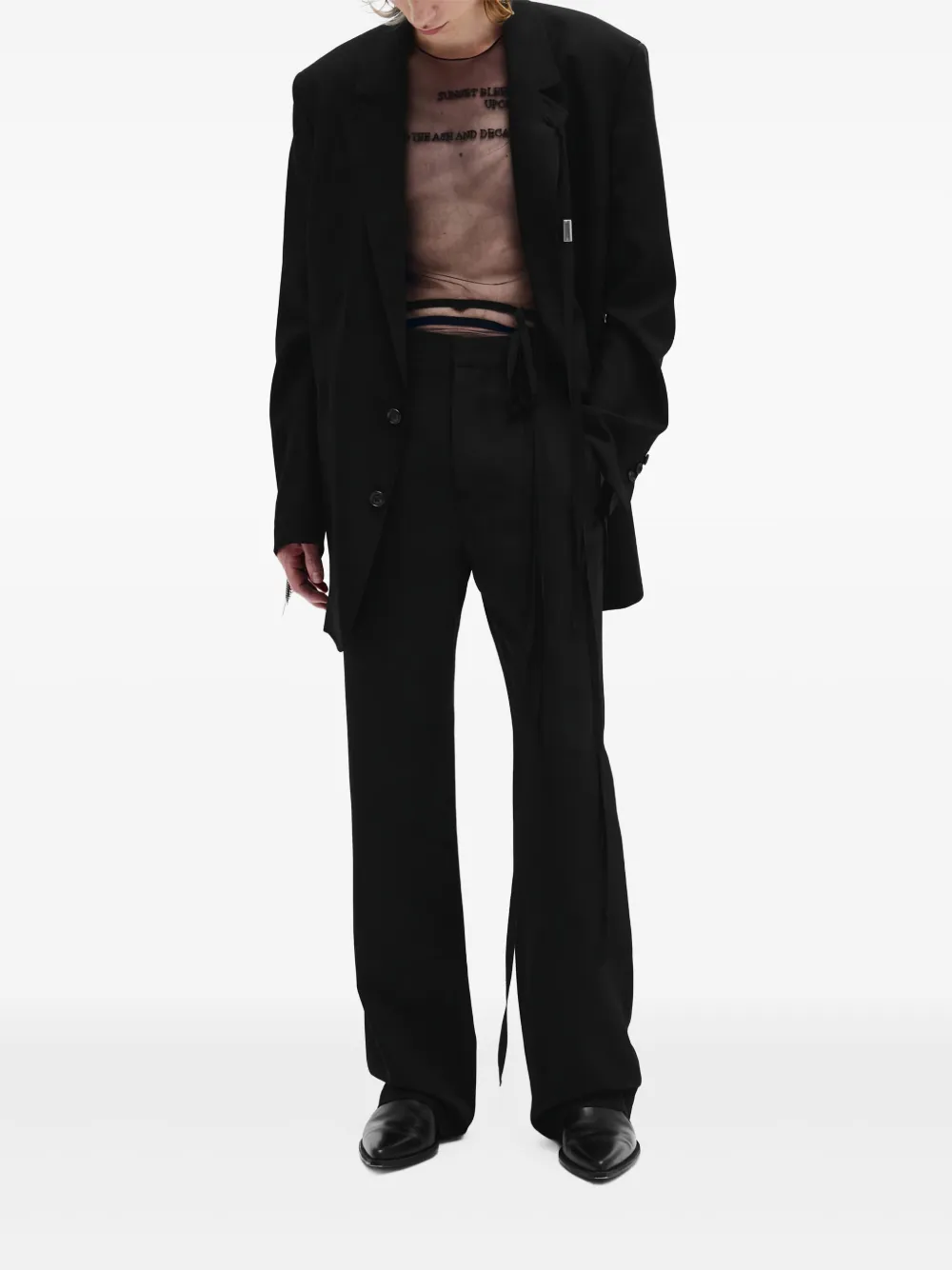 Ann Demeulemeester Blusa com tule | Regatas | Image 2