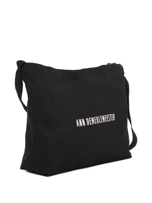 Ann Demeulemeester Medium Cotton Shoulder Bag | Black | FARFETCH