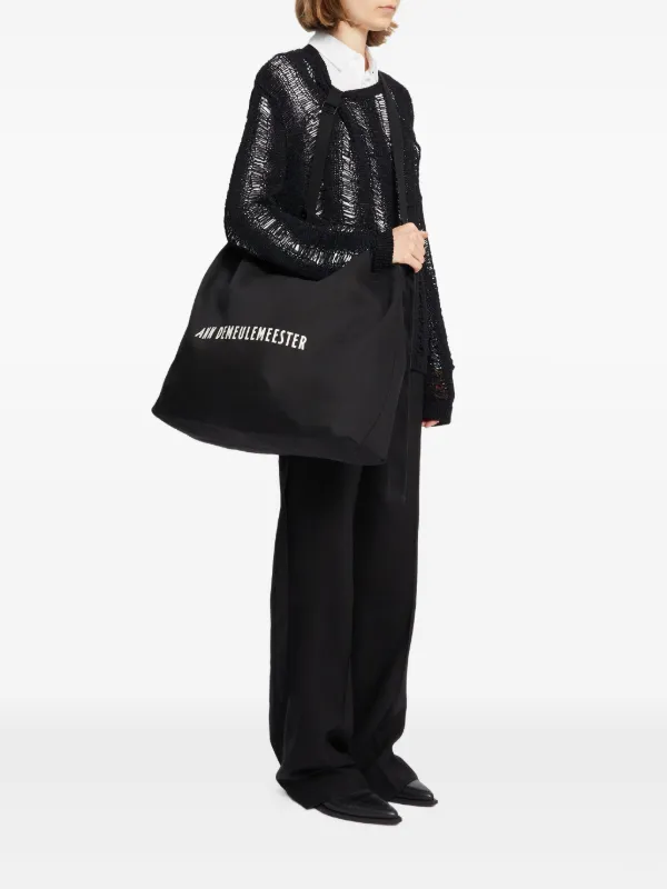 Ann Demeulemeester コットン ショルダーバッグ M | ブラック