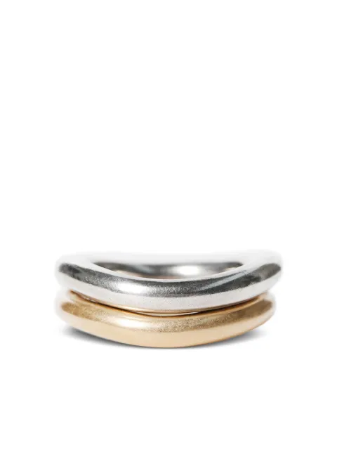 Ann Demeulemeester 18K gold Ana ring set (set of two)