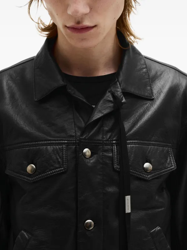 Ann Demeulemeester Raf Leather Jacket | Black | FARFETCH