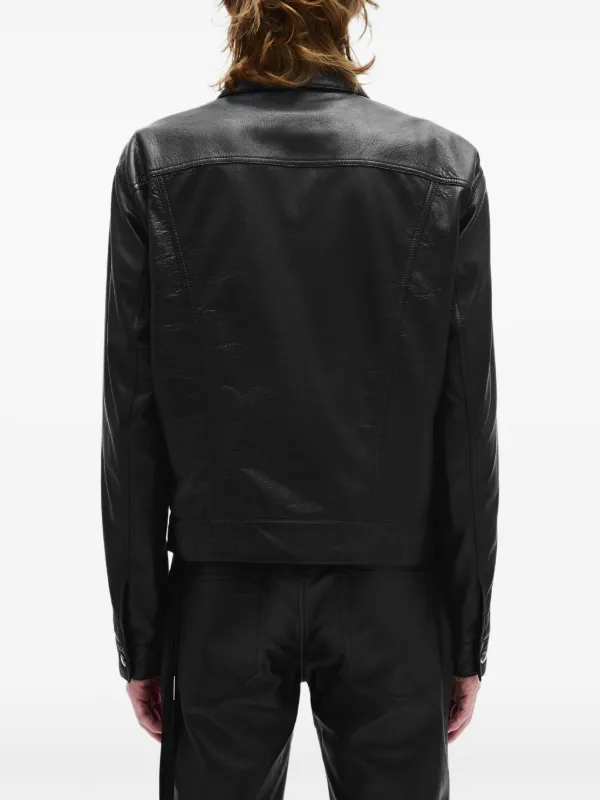 Ann Demeulemeester Raf Leather Jacket | Black | FARFETCH