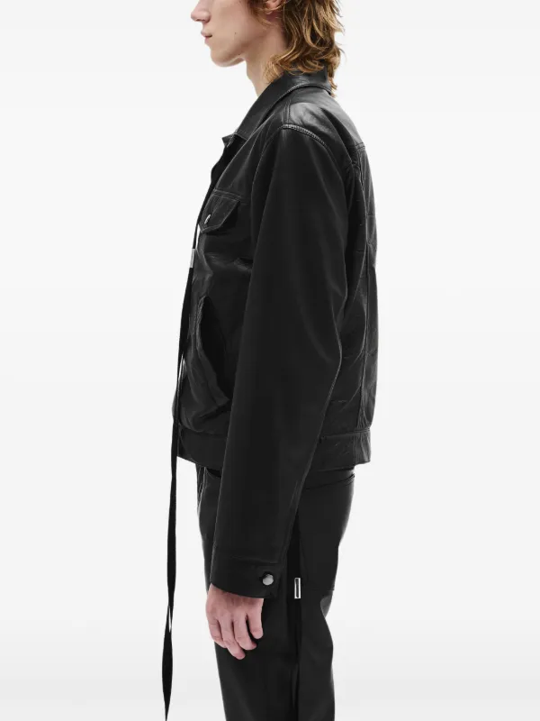 Ann Demeulemeester Raf Leather Jacket | Black | FARFETCH