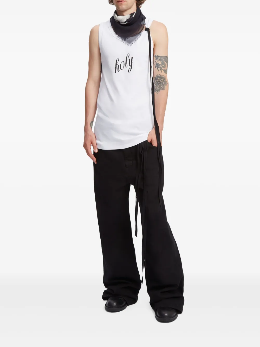 Ann Demeulemeester Bandana met print - Grijs