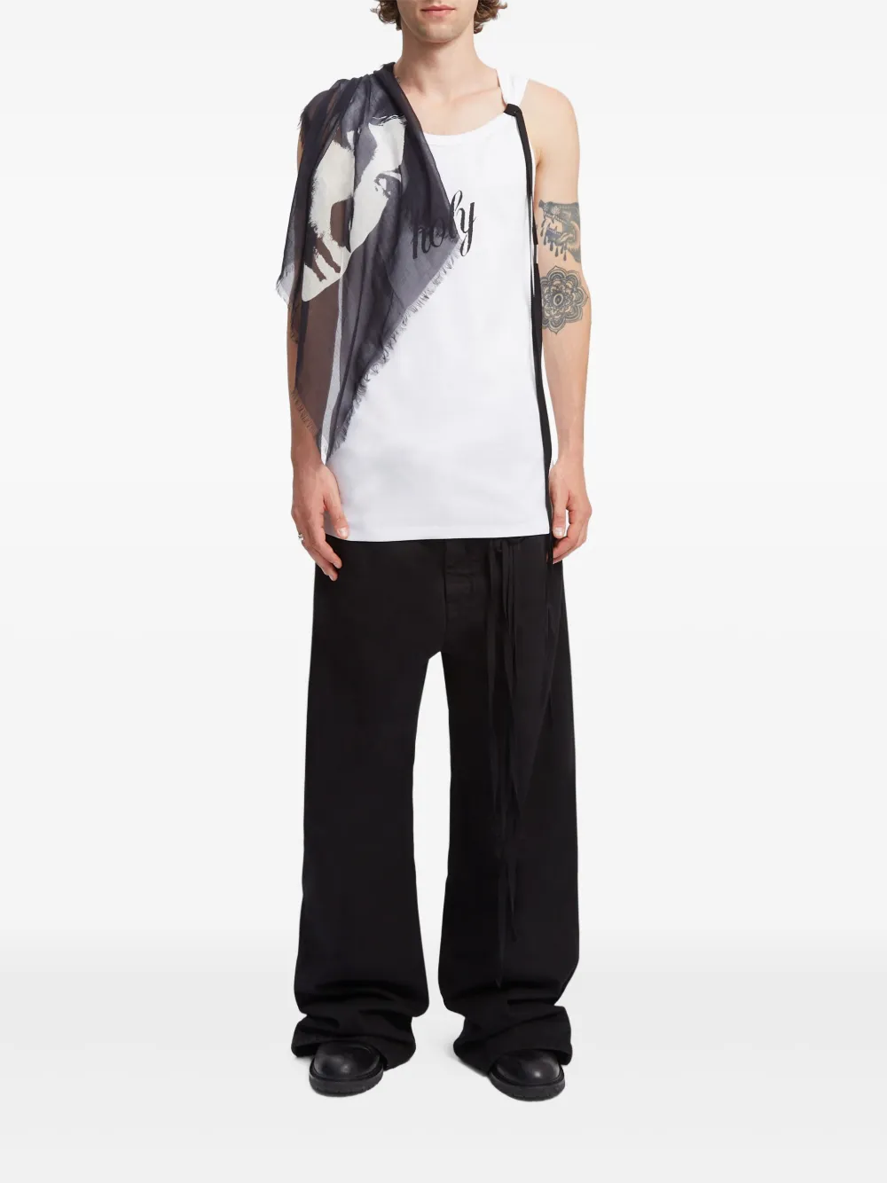 Ann Demeulemeester Bandana met print Grijs