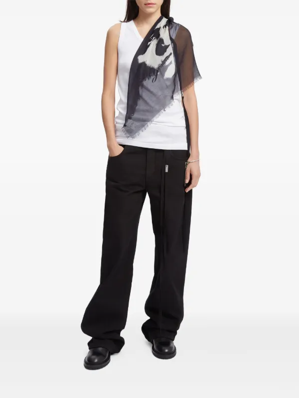 Ann Demeulemeester グラフィック スカーフ | グレー | FARFETCH JP