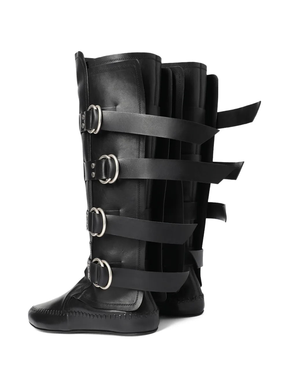 Ann Demeulemeester Siver biker knee-high boots Black