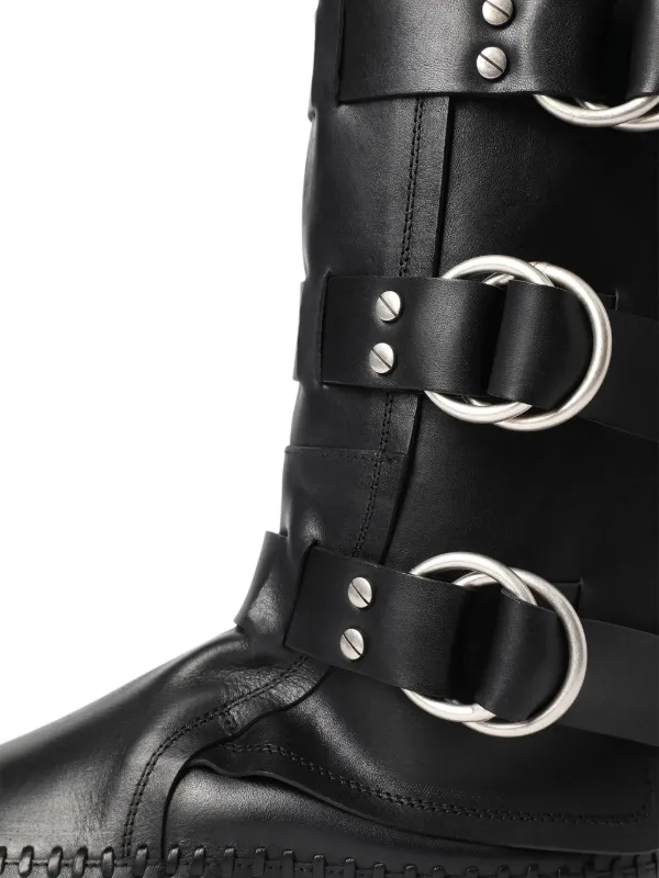 Ann Demeulemeester Siver Biker knee-high Boots | Black | FARFETCH