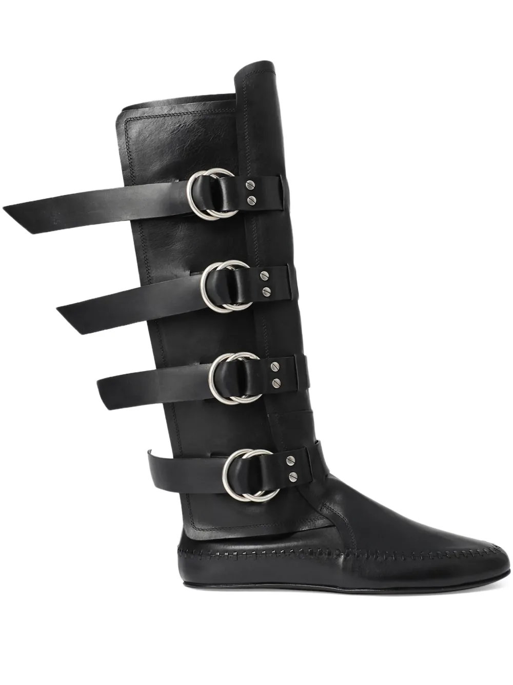 Ann Demeulemeester Siver biker knee-high boots Black