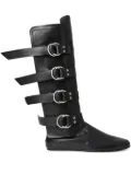 Ann Demeulemeester Siver biker knee-high boots - Black