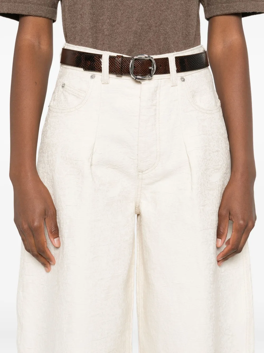 Jacquemus Trousers With Pleated Front And Side Pockets In Neutral