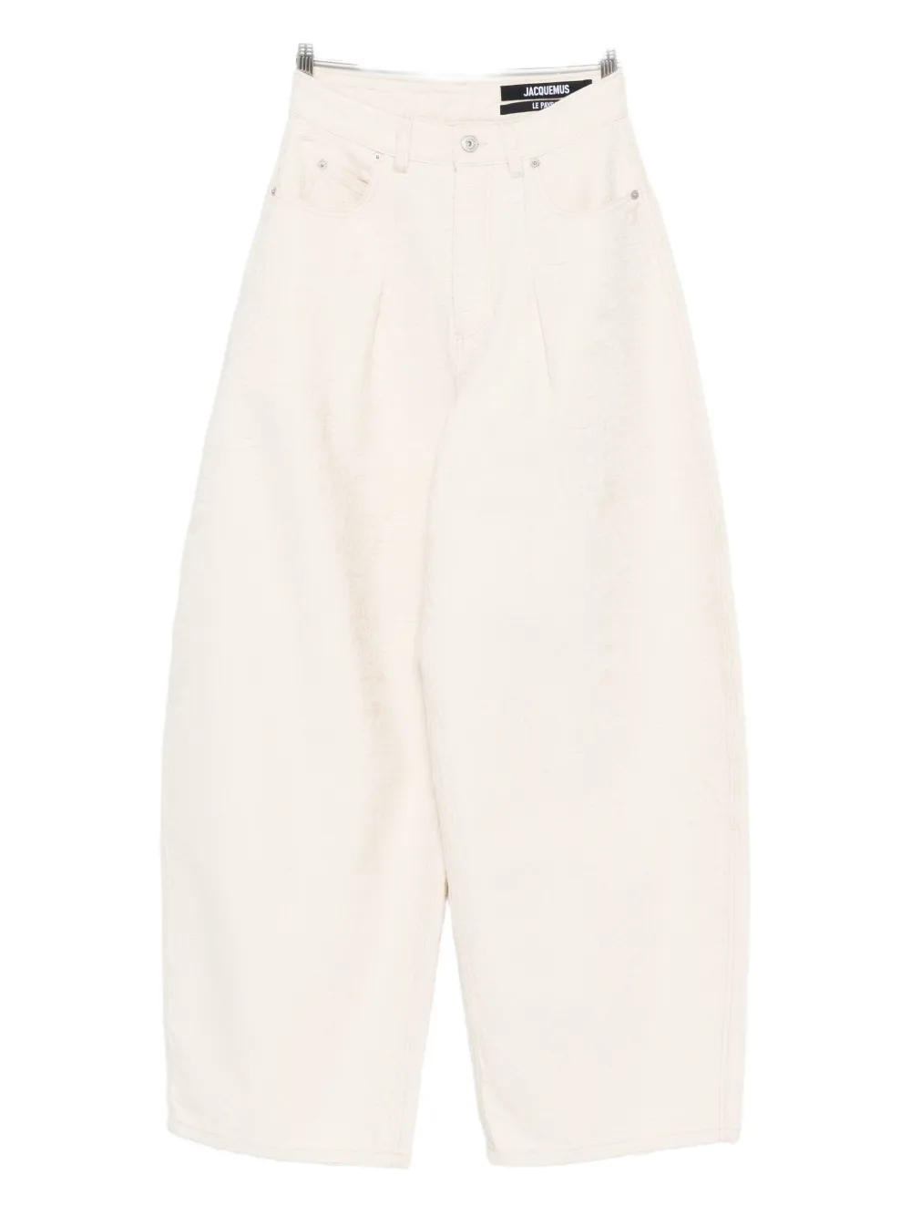 Jacquemus Trousers With Pleated Front And Side Pockets In Neutral