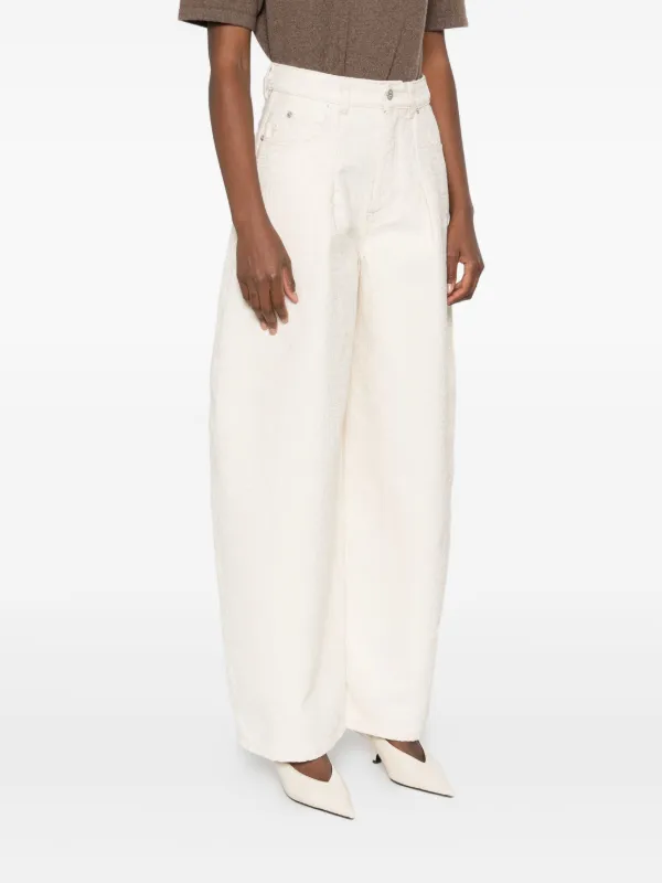 Jacquemus Ovalo de-Nîmes contrast-stitch wide-leg Jeans | Neutrals